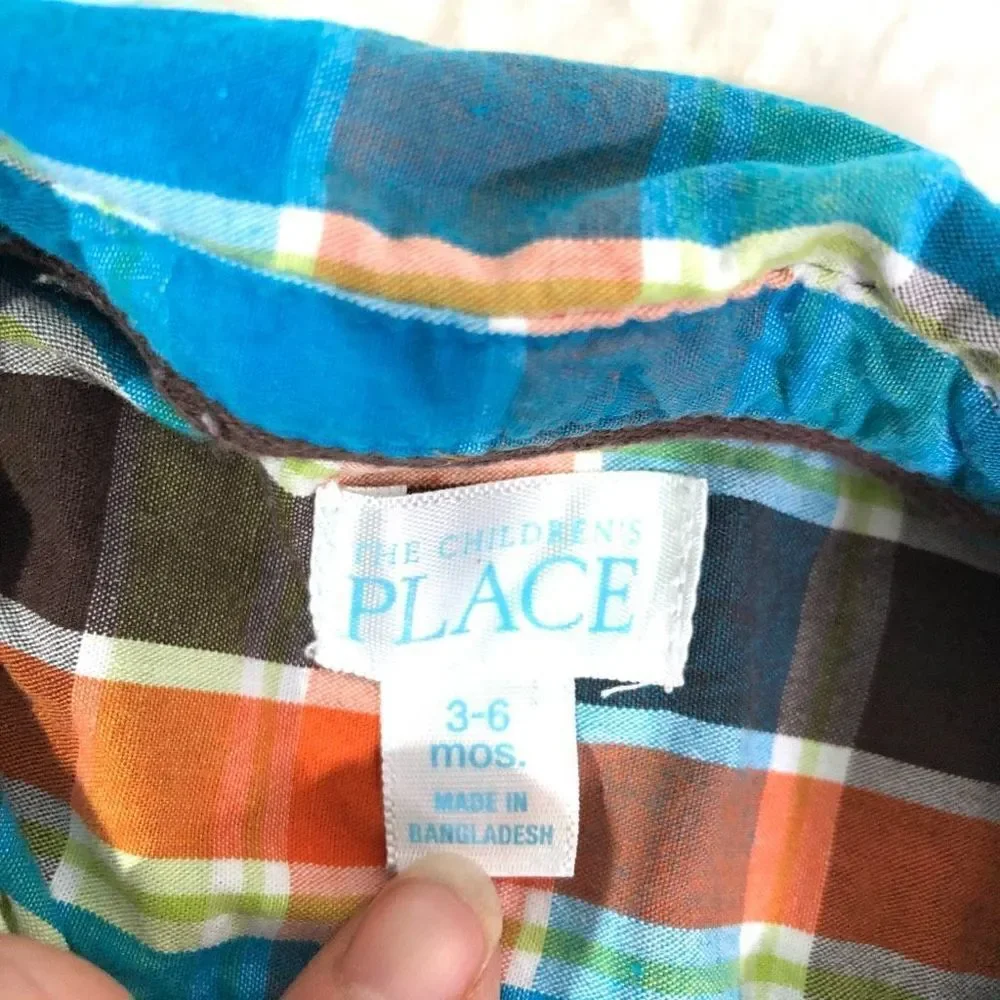 The Children's Place Infant's Button Down Plaid Shirt Size 3-6M